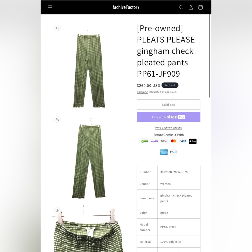 Issey Miyake PLEATS PLEASE gingham check pleated crop wide leg pants size 4